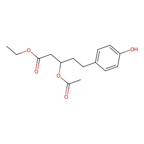 2D Structure of Ethyl 3-acetyloxy-5-(4-hydroxyphenyl)pentanoate