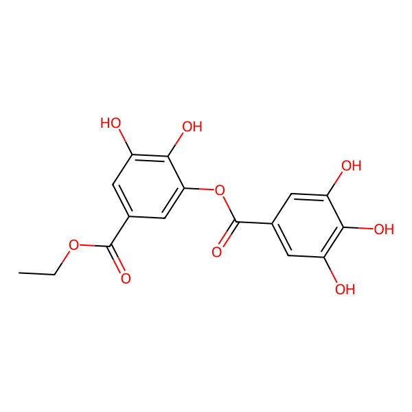 2D Structure of Ethyl 3,4-dihydroxy-5-[(3,4,5-trihydroxybenzoyl)oxy]benzoate