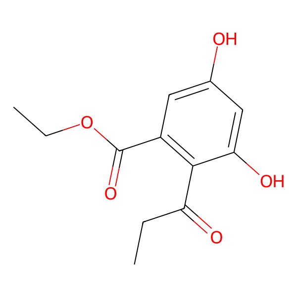 2D Structure of Ethyl 3,5-dihydroxy-2-propionylbenzoate