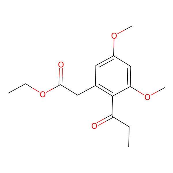 2D Structure of Ethyl 3,5-dimethoxy-2-propionylphenylacetate