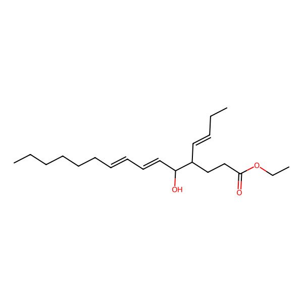 2D Structure of ethyl (4S,5S,6E,8Z)-4-[(E)-but-1-enyl]-5-hydroxypentadeca-6,8-dienoate