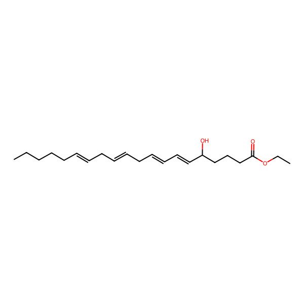 2D Structure of ethyl (5S,6E,8Z,11Z,14Z)-5-hydroxyicosa-6,8,11,14-tetraenoate