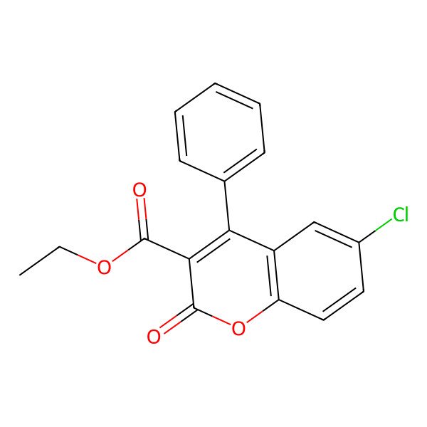 2D Structure of ethyl 6-chloro-2-oxo-4-phenyl-2H-chromen-3-carboxylate