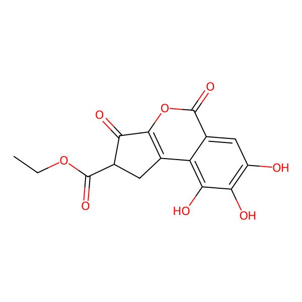 2D Structure of Ethyl 7,8,9-trihydroxy-3,5-dioxo-1,2-dihydrocyclopenta[c]isochromene-2-carboxylate