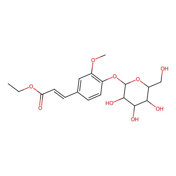 2D Structure of Ethyl ferulate-4-glucoside 2D Structure of Ethyl ferulate-4-glucoside