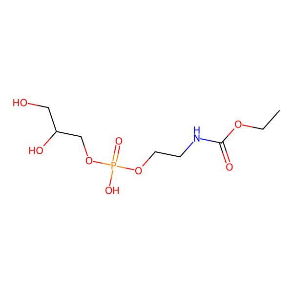 2D Structure of ethyl N-[2-[2,3-dihydroxypropoxy(hydroxy)phosphoryl]oxyethyl]carbamate
