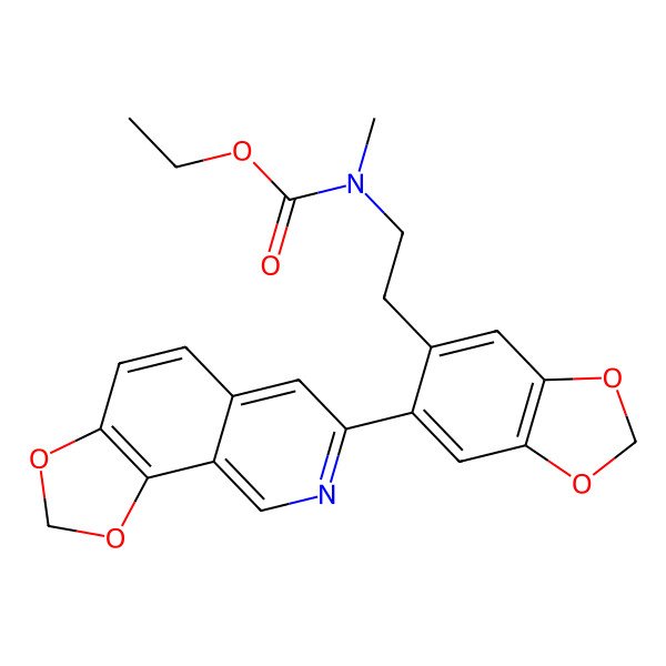 2D Structure of ethyl N-[2-[6-([1,3]dioxolo[4,5-h]isoquinolin-7-yl)-1,3-benzodioxol-5-yl]ethyl]-N-methylcarbamate