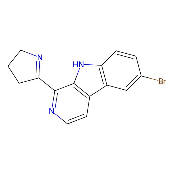 2D Structure of 6-Bromo-1-(3,4-Dihydro-2H-Pyrrol-5-Yl)-9H-Pyrido(3,4-B)Indole