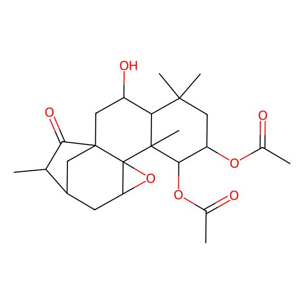 2D Structure of [(1S,3S,4R,7S,8R,9S,10S,12R,14S,15R)-8-acetyloxy-3-hydroxy-5,5,9,15-tetramethyl-16-oxo-11-oxapentacyclo[12.2.1.01,10.04,9.010,12]heptadecan-7-yl] acetate