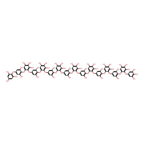 2D Structure of 5-[4-[6-[4-[6-[4-[6-[4-[6-[4-[6-[4-[6-[2,6-Dihydroxy-4-(2,4,6-trihydroxyphenoxy)phenoxy]-2,3,4-trihydroxyphenoxy]-2,6-dihydroxyphenoxy]-2,3,4-trihydroxyphenoxy]-2,6-dihydroxyphenoxy]-2,3,4-trihydroxyphenoxy]-2,6-dihydroxyphenoxy]-2,3,4-trihydroxyphenoxy]-2,6-dihydroxyphenoxy]-2,3,4-trihydroxyphenoxy]-2,6-dihydroxyphenoxy]-2,3,4-trihydroxyphenoxy]-2,6-dihydroxyphenoxy]-4-(3,4,5-trihydroxyphenoxy)benzene-1,2,3-triol