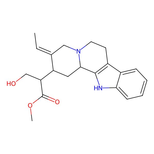 2D Structure of methyl 2-[(3E)-3-ethylidene-2,4,6,7,12,12b-hexahydro-1H-indolo[2,3-a]quinolizin-2-yl]-3-hydroxypropanoate