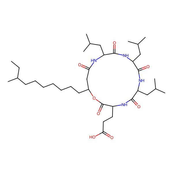 2D Structure of cyclo[DL-Glu-ObAla(3-decyl(8-Me))-DL-Leu-DL-Leu-DL-Leu]