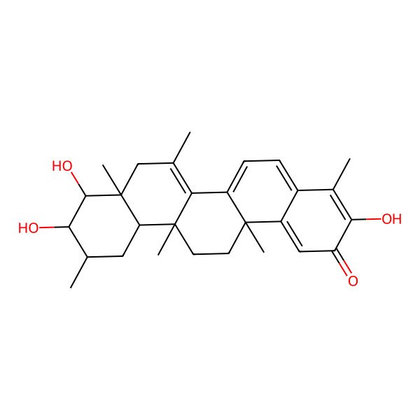2D Structure of (6aS,8aR,9S,10R,11S,12aS,14aS)-3,9,10-trihydroxy-4,6a,7,8a,11,14a-hexamethyl-8,9,10,11,12,12a,13,14-octahydropicen-2-one