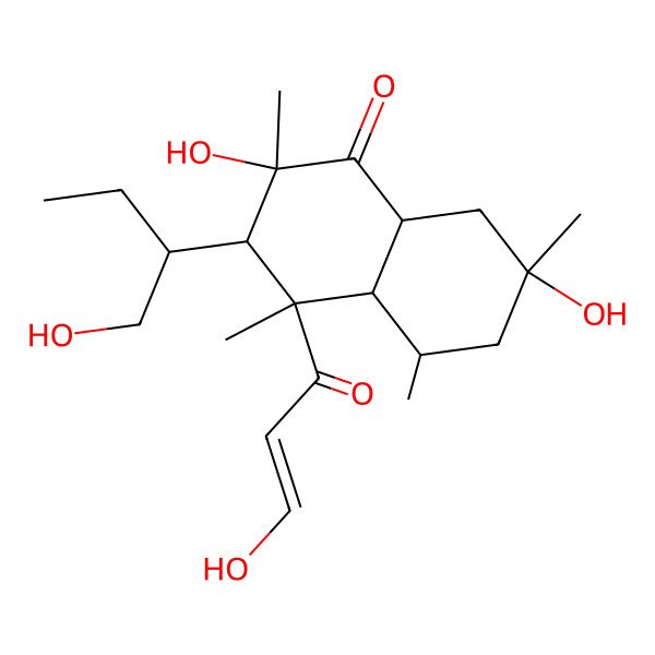 2D Structure of (2S,3R,4S,4aS,5R,7R,8aS)-2,7-dihydroxy-3-[(2R)-1-hydroxybutan-2-yl]-4-[(Z)-3-hydroxyprop-2-enoyl]-2,4,5,7-tetramethyl-3,4a,5,6,8,8a-hexahydronaphthalen-1-one