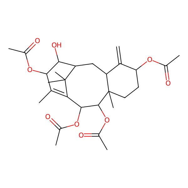 2D Structure of [(1S,3R,5R,8R,9R,10R,13R,14R)-9,10,13-triacetyloxy-14-hydroxy-8,12,15,15-tetramethyl-4-methylidene-5-tricyclo[9.3.1.03,8]pentadec-11-enyl] acetate