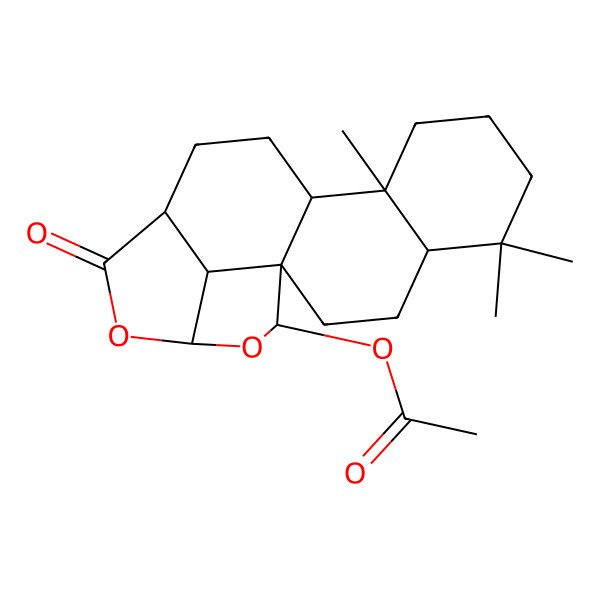 2D Structure of [(1S,4S,9S,10R,13R,16R,18R,19R)-5,5,9-trimethyl-14-oxo-15,17-dioxapentacyclo[11.5.1.01,10.04,9.016,19]nonadecan-18-yl] acetate