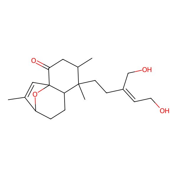 2D Structure of (1S,4R,5S,6R,9S)-5-[(Z)-5-hydroxy-3-(hydroxymethyl)pent-3-enyl]-4,5,10-trimethyl-12-oxatricyclo[7.2.1.01,6]dodec-10-en-2-one