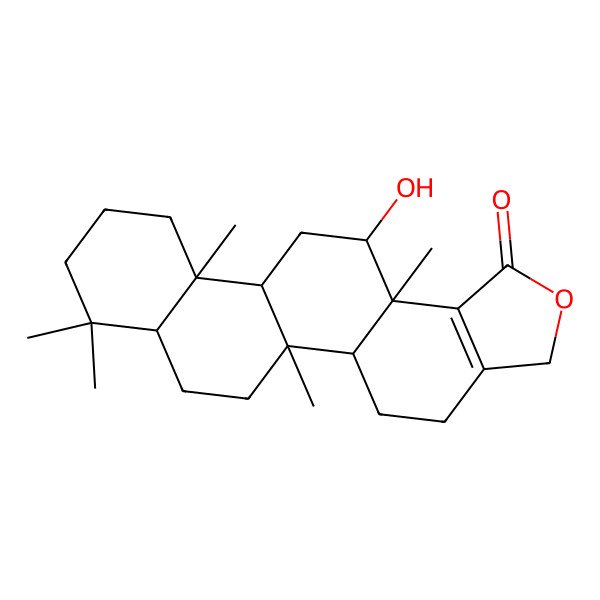 2D Structure of 13-hydroxy-5b,8,8,11a,13a-pentamethyl-4,5,5a,6,7,7a,9,10,11,11b,12,13-dodecahydro-3H-phenanthro[1,2-g][2]benzofuran-1-one