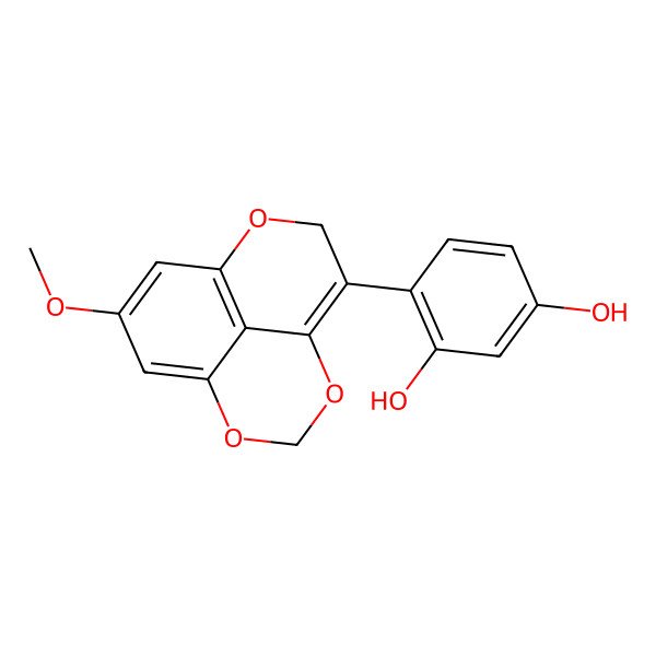 2D Structure of 4-(11-Methoxy-2,4,8-trioxatricyclo[7.3.1.05,13]trideca-1(12),5,9(13),10-tetraen-6-yl)benzene-1,3-diol