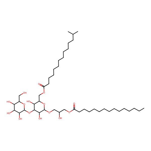 2D Structure of [3-[3,5-Dihydroxy-6-(13-methyltetradecanoyloxymethyl)-4-[3,4,5-trihydroxy-6-(hydroxymethyl)oxan-2-yl]oxyoxan-2-yl]oxy-2-hydroxypropyl] pentadecanoate