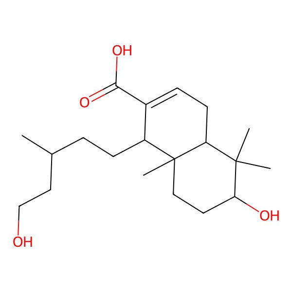 2D Structure of 6-Hydroxy-1-(5-hydroxy-3-methylpentyl)-5,5,8a-trimethyl-1,4,4a,6,7,8-hexahydronaphthalene-2-carboxylic acid