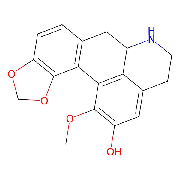 2D Structure of (12R)-19-methoxy-4,6-dioxa-13-azapentacyclo[10.7.1.02,10.03,7.016,20]icosa-1(20),2(10),3(7),8,16,18-hexaen-18-ol