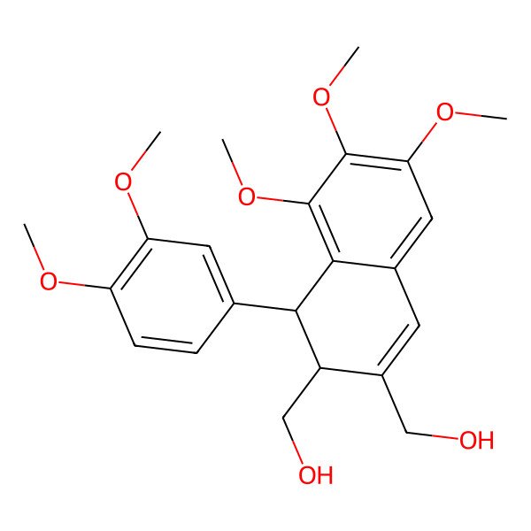 2D Structure of [(1R,2S)-1-(3,4-dimethoxyphenyl)-3-(hydroxymethyl)-6,7,8-trimethoxy-1,2-dihydronaphthalen-2-yl]methanol
