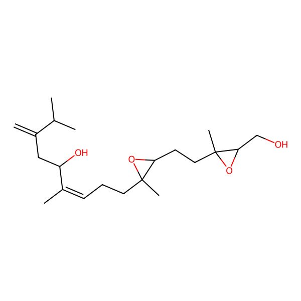 2D Structure of 1-[3-[2-[3-(Hydroxymethyl)-2-methyloxiran-2-yl]ethyl]-2-methyloxiran-2-yl]-4,8-dimethyl-7-methylidenenon-3-en-5-ol