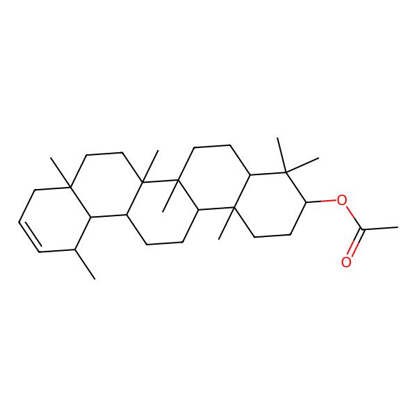 2D Structure of [(3S,4aR,6aR,6aR,6bR,8aS,12R,12aR,14aS,14bR)-4,4,6a,6b,8a,12,14b-heptamethyl-2,3,4a,5,6,6a,7,8,9,12,12a,13,14,14a-tetradecahydro-1H-picen-3-yl] acetate