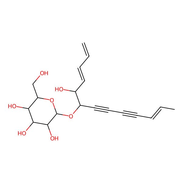 2D Structure of (2R,3S,4S,5R,6R)-2-(hydroxymethyl)-6-[(3Z,5S,6R,11E)-5-hydroxytrideca-1,3,11-trien-7,9-diyn-6-yl]oxyoxane-3,4,5-triol