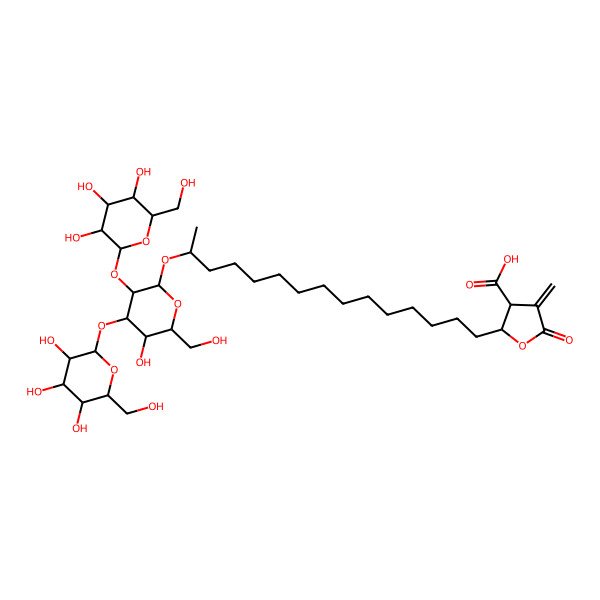 2D Structure of (18R)-18-O--d-glucopyranosyl-(1-3)-B[-d-glucopyranosyl-(1-2)]-B-d-glucopyranoside of allo-murolic acid