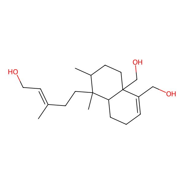 2D Structure of 5-[4a,5-Bis(hydroxymethyl)-1,2-dimethyl-2,3,4,7,8,8a-hexahydronaphthalen-1-yl]-3-methylpent-2-en-1-ol