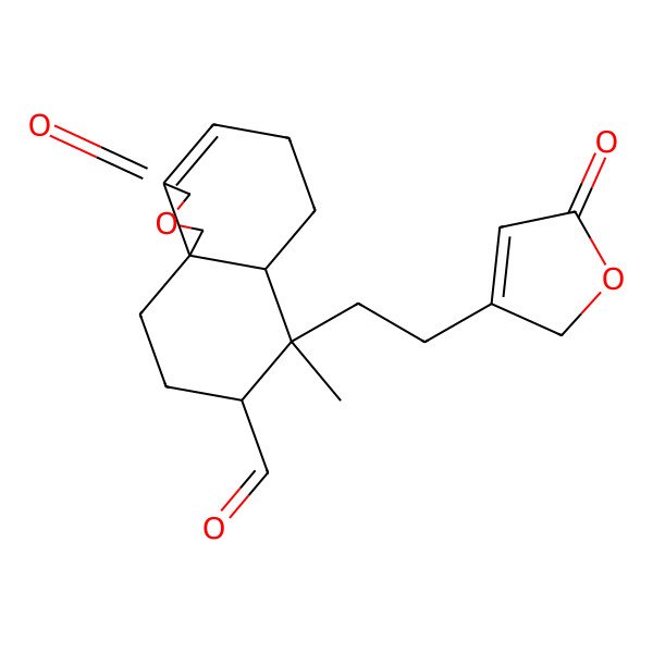 2D Structure of (6aR,7R,8R,10aR)-7-methyl-3-oxo-7-[2-(5-oxo-2H-furan-3-yl)ethyl]-5,6,6a,8,9,10-hexahydro-1H-benzo[d][2]benzofuran-8-carbaldehyde