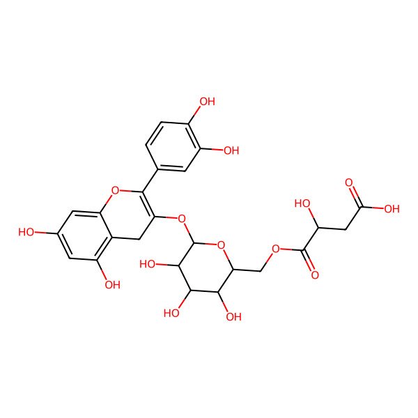 2D Structure of 4-[[6-[[2-(3,4-dihydroxyphenyl)-5,7-dihydroxy-4H-chromen-3-yl]oxy]-3,4,5-trihydroxyoxan-2-yl]methoxy]-3-hydroxy-4-oxobutanoic acid