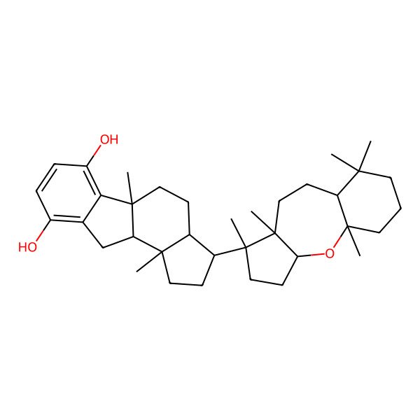 2D Structure of 5a,10b-Dimethyl-3-(1,6,7,11,11-pentamethyl-2-oxatricyclo[8.4.0.03,7]tetradecan-6-yl)-1,2,3,3a,4,5,10,10a-octahydrocyclopenta[a]fluorene-6,9-diol
