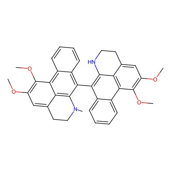 2D Structure of 8-(15,16-Dimethoxy-10-azatetracyclo[7.7.1.02,7.013,17]heptadeca-1(17),2,4,6,8,13,15-heptaen-8-yl)-15,16-dimethoxy-10-methyl-10-azatetracyclo[7.7.1.02,7.013,17]heptadeca-1(17),2,4,6,8,13,15-heptaene