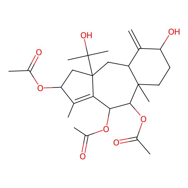 2D Structure of [4,5-diacetyloxy-8-hydroxy-10a-(2-hydroxypropan-2-yl)-3,5a-dimethyl-9-methylidene-2,4,5,6,7,8,9a,10-octahydro-1H-benzo[f]azulen-2-yl] acetate