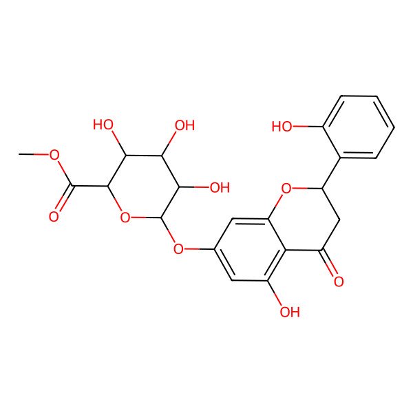 2D Structure of Methyl 3,4,5-trihydroxy-6-[[5-hydroxy-2-(2-hydroxyphenyl)-4-oxo-2,3-dihydrochromen-7-yl]oxy]oxane-2-carboxylate