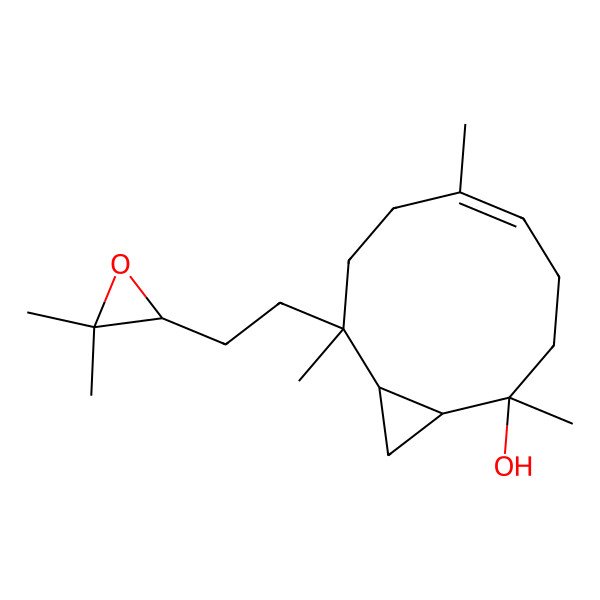 2D Structure of (1S,2S,5Z,9R,10S)-9-[2-[(2R)-3,3-dimethyloxiran-2-yl]ethyl]-2,6,9-trimethylbicyclo[8.1.0]undec-5-en-2-ol