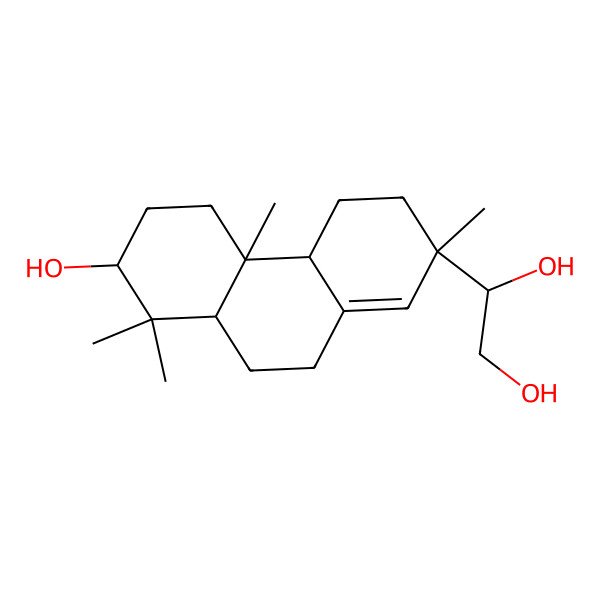 2D Structure of 1,2-Ethanediol, 1-(2,3,4,4a,4b,5,6,7,8,8a,9,10-dodecahydro-7-hydroxy-2,4b,8,8-tetramethyl-2-phenanthrenyl)-, [2S-[2alpha(S*),4abeta,4balpha,7alpha,8abeta]]-