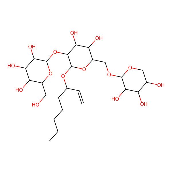 2D Structure of (2S,3R,4S,5S,6R)-2-[(2R,3R,4S,5S,6R)-4,5-dihydroxy-2-[(3R)-oct-1-en-3-yl]oxy-6-[[(2R,3S,4S,5S)-3,4,5-trihydroxyoxan-2-yl]oxymethyl]oxan-3-yl]oxy-6-(hydroxymethyl)oxane-3,4,5-triol