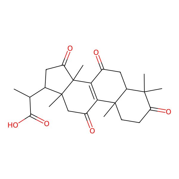 2D Structure of 2-(4,4,10,13,14-pentamethyl-3,7,11,15-tetraoxo-2,5,6,12,16,17-hexahydro-1H-cyclopenta[a]phenanthren-17-yl)propanoic acid