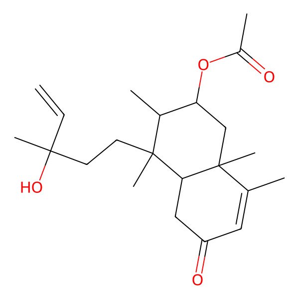 2D Structure of 6-(Acetyloxy)-4a,5,6,7,8,8a-hexahydro-8-(3-hydroxy-3-methyl-4-pentenyl)-4,4a,7,8-tetramethyl-2(1H)-naphthalenone