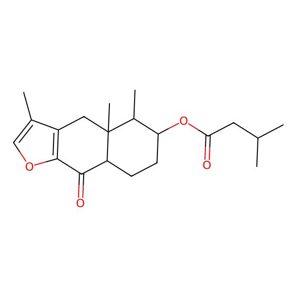 2D Structure of [(4aR,5R,6R,8aR)-3,4a,5-trimethyl-9-oxo-4,5,6,7,8,8a-hexahydrobenzo[f][1]benzofuran-6-yl] 3-methylbutanoate