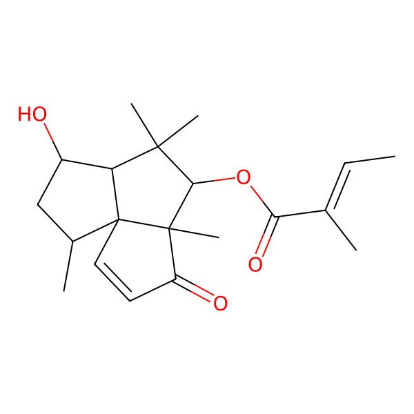 2D Structure of [(1R,6S,8R,9R,11R)-9-hydroxy-5,7,7,11-tetramethyl-4-oxo-6-tricyclo[6.3.0.01,5]undec-2-enyl] (Z)-2-methylbut-2-enoate