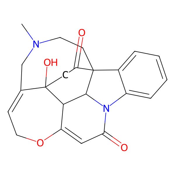 2D Structure of (1S,22S,23S,24S)-22-hydroxy-4-methyl-9-oxa-4,13-diazahexacyclo[11.6.5.01,24.06,22.010,23.014,19]tetracosa-6,10,14,16,18-pentaene-12,20-dione