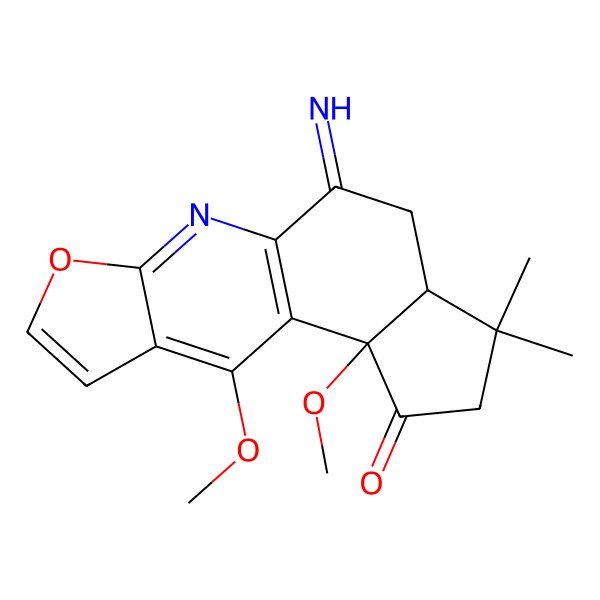 2D Structure of 8-Imino-2,16-dimethoxy-5,5-dimethyl-12-oxa-10-azatetracyclo[7.7.0.02,6.011,15]hexadeca-1(9),10,13,15-tetraen-3-one