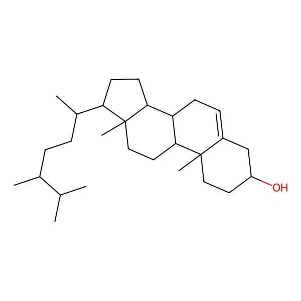 2D Structure of (3S,8S,9S,10R,13R,14S,17S)-17-[(2R,5R)-5,6-dimethylheptan-2-yl]-10,13-dimethyl-2,3,4,7,8,9,11,12,14,15,16,17-dodecahydro-1H-cyclopenta[a]phenanthren-3-ol