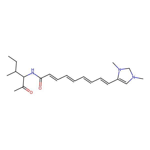 2D Structure of (2E,4E,6E,8E)-9-(1,3-dimethyl-2H-imidazol-4-yl)-N-[(3S,4R)-4-methyl-2-oxohexan-3-yl]nona-2,4,6,8-tetraenamide