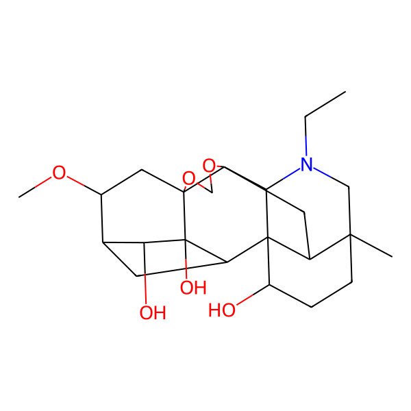 2D Structure of 14-Ethyl-6-methoxy-16-methyl-9,11-dioxa-14-azaheptacyclo[10.7.2.12,5.01,13.03,8.08,12.016,20]docosane-3,4,19-triol